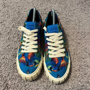 FARM Rio Blue and Orange Sneakers Vibrant Canvas Design